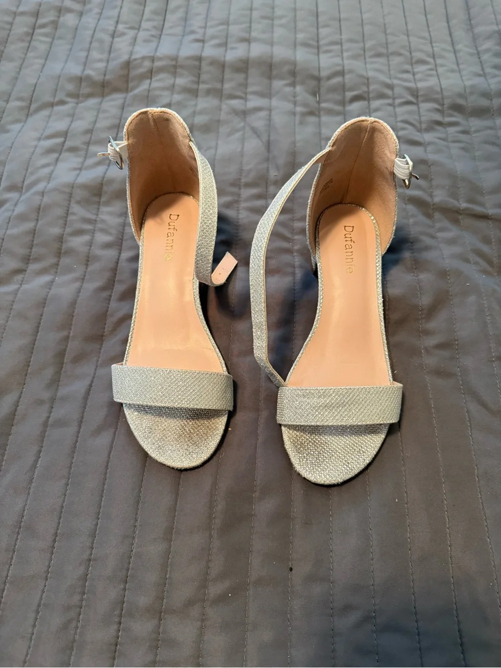 Girls Silver Ankle-Strap Sandals